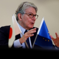 EU industry chief Thierry Breton speaks about AI rule-making and cooperation on semiconductors during his visit to Tokyo on Monday. | REUTERS