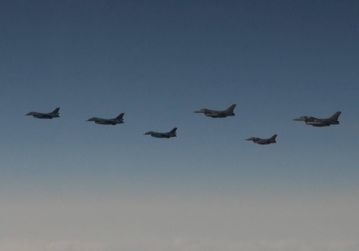 The Air Self-Defense Force's fighter jets hold a joint military drill with the U.S. fighters over the Sea of Japan. | Joint Staff Office of the Defense Ministry of Japan / via REUTERS