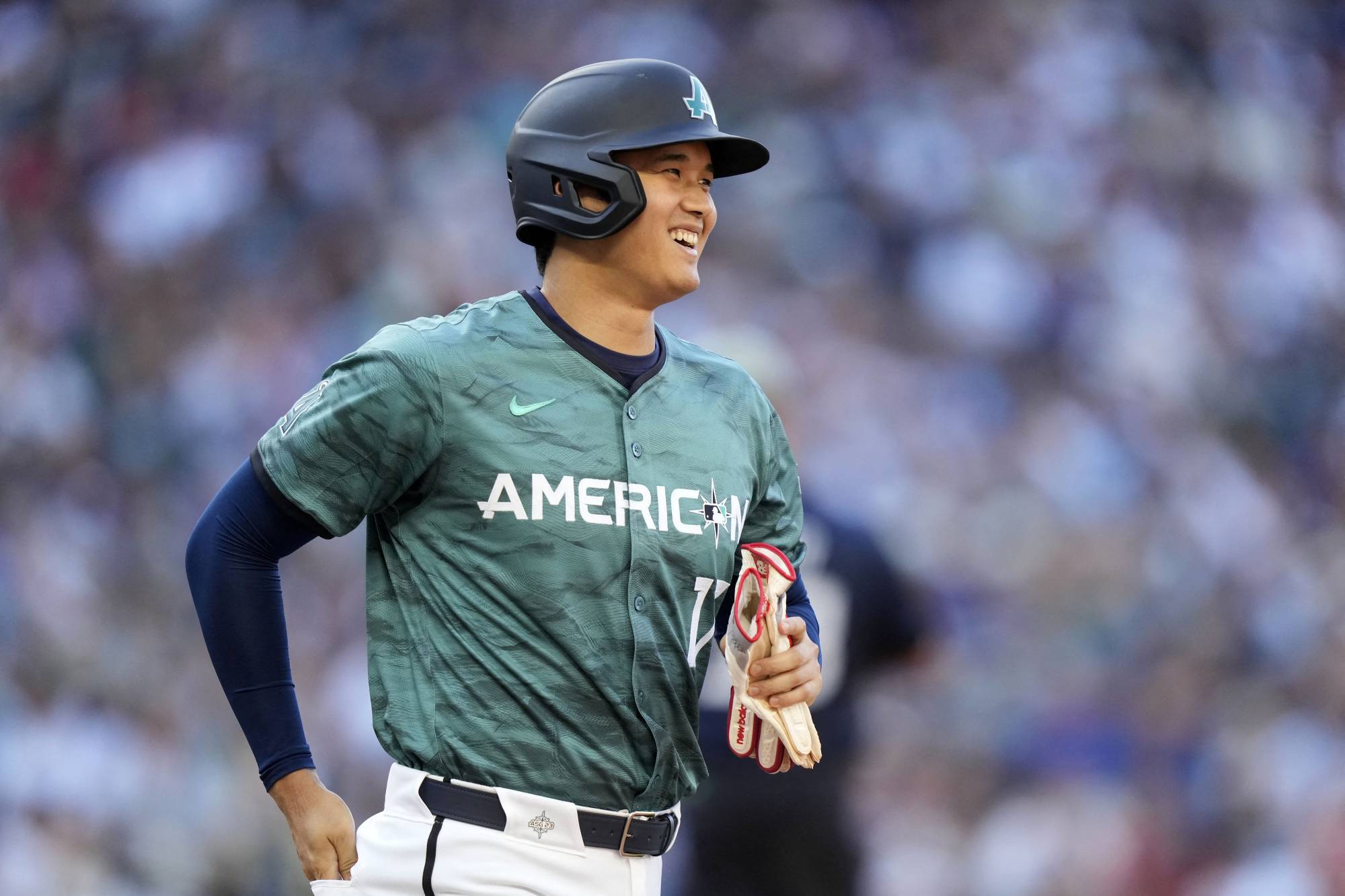 Shohei Ohtani struck out once and drew a walk during the MLB All-Star Game in Seattle on Tuesday. | USA TODAY / VIA REUTERS