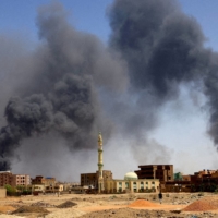 Smoke rises amid military clashes in Khartoum North, Sudan, on May 1. | REUTERS