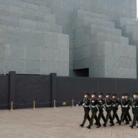 Paramilitary police officers in Tiananmen Square in Beijing in March.  | REUTERS