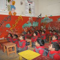 Drug casualties: Indian children, most of whom have lost a parent to drug abuse, attend school in Maqboolpura, nicknamed \"the place of widows\" due to a drug epidemic. | THE WASHINGTON POST
