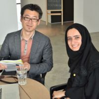 Bridging cultures: Mori Art Museum Associate Curator Kenichi Kondo with UAE artist Reem Al Ghaith in Dubai. | MORI ART MUSEUM