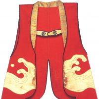 Red Material Tabard with Wave Patterns | UEDARYU-WAFUDOU