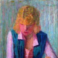 \"La Blonde au Gilet Bleu\" (1922) by Pierre Bonnard | MENARD ART MUSEUM