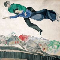 \"Above the Town\" (1914-18,) by Marc Chagall | THE STATE TRETYAKOV GALLERY PHOTOGRAPHY &#169; THE STATE TRETYAKOV GALLERY &#169; ADAGP, PARIS &amp; SPDA, TOKYO, 2012, CHAGALL &#174;