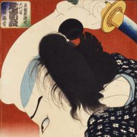 The master: , \"Miyamoto Musashi Kills an Enormous Whale\" (c. 1847) by Utagawa Kuniyoshi (Ichiyusai). | YOKOHAMA MUSEUM OF ART