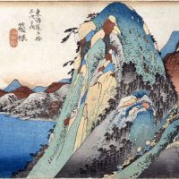 Utagawa Hiroshige\'s \"Hakone: lake\" from \"Fifty-three Stages on the Tokaido,\' (ca. 1833 -34) | HUGO KASTOR FUND, 1962 (62.95)/ &#169; THE METROPOLITAN MUSEUM OF ART; ROGERS FUND, 1949 (49.30)/ &#169; THE METROPOLITAN MUSEUM OF ART