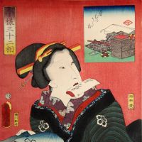 Utagawa Toyokuni III\'s \"Thirty-two Contemporary Appearances: Woman of Fussy\" | &#169; DNP/ PHILIPPE FUZEAU