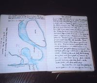 The cover (above) and a spread (top) from one of my field notebooks of my first expedition to the High North of Canada in 1958-59. A short essay on seeming rugged