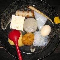 A selection of oden (various foods stewed in a broth) at Tokumaru. | KRIS KOSAKA