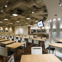 Working lunch: Many Japanese offices pride themselves on their cafeteria, with some even open to the public. Marunouchi Tanita Shokudo (above and below) is actually a popular standalone restaurant. | GMO INTERNET INC.
