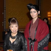 Hiroko Koshino (left) with a model at the opening reception for Japan Fashion Week, where she made a keynote speech on behalf of Japan’s fashion designers. Tokyo's thrilling new fashion feast