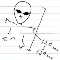 A FERI member\'s sketch depicts a diminutive \"gray\" extraterrestrial life form. | PHOTO COURTESY OF FERI