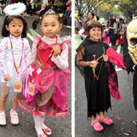 Make way for Halloween: Costumed children and their parents enjoy the Harajuku Omotesando Halloween Pumpkin Parade on Sunday held along the main boulebard. | YOSHIAKI MIURA PHOTOS