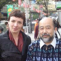 Catching up: East Berlin native Alena Eckelmann Brecht expert and former East Berlin resident Akira Ichikawa in Tokyo on Sunday, 20 years after the fall of the Berlin Wall. | ALENA ECKELMANN PHOTO
