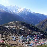 Splendid isolation: Namche Bazaar, the Sherpa \"capital,\" at 3,440 meters. Everything taken in has to be carried on two legs or four even building materials. | VICTORIA JAMES
