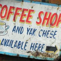 Heights of luxury: An appetizing shop sign at Namche Bazaar. | VICTORIA JAMES
