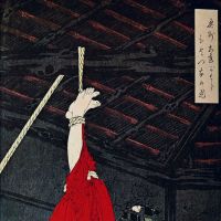 Graphic: Tsukioka Yoshitoshi\'s woodblock print \"Adachigahara hitotsuya no zu\" (\"The lonely house on Adachi Moor\"; 1885) depicts the horrifying legend of Onibaba. | MARK SCHREIBER