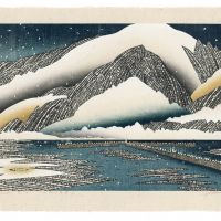 Print club: Akira Kurosaki\'s piece \"Evening Snow on Mt. Hira\" is one of the prints that will go on sale to help find scholarships for students and raise money for victims of the Great East Japan Earthquake. | PHILIP BRASOR
