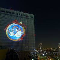 Frosty reception: Children\'s drawings are projected on the surface of Osaka Station\'s North Gate Building at last year\'s Umeda Snowman Festival. | BLOOMBERG PHOTOS
