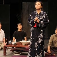 Mother\'s play: Misa Yoshino (second from right), plays the role of the late poet and novelist Kanoko Okamoto in \"Egeria,\" a play based on Okamoto\'s life. | KENKI IIDA