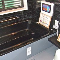 High-tech soak: This high-end \"system bath\" or \"unit bath\" includes a bathtub, and shower area, plus a built-in television. | PHILIP BRASOR