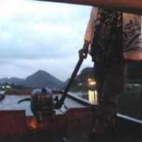 Heading out on the Kisogawa River on one of the cormorant fishing viewing boats. | DONALD EUBANK