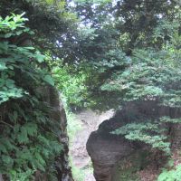 Wrong turn: Tomb visitors must take a right when reaching the cliff portals of the Nagoekiri-doshi Pass on their left. | ZENSHO-JI TEMPLE,RITTO-CITY, SHIGA-KEN