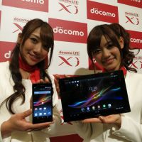 Spring is in the air: Two of NTT DoCoMo\'s new products &#8212; the Sony Xperia Z smartphone and Xperia Tablet Z &#8212; are unveiled in Tokyo on Tuesday. The smartphone will go on sale on Feb. 9 and the tablet in mid-March. | KAZUAKI NAGATA