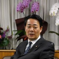 On commerce: Trade minister Banri Kaieda is interviewed in Tokyo on Tuesday. | KAZUAKI NAGATA PHOTO