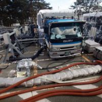 Water cooler: An emergency water injection unit pumps coolant into a reactor at the Fukushima No. 1 power station Feb. 20. | POOL