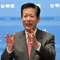 Talking points: New Komeito leader Natsuo Yamaguchi is interviewed Thursday in Tokyo. New Komeito not necessarily on same policy page as old, hawkish ally LDP