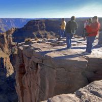 Natural wonder:  Tourists visit the Hualapai Indian Reservation at the western end of the Grand Canyon in Arizona. | AP
