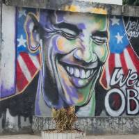 Wall guy: Yangon street art celebrates President Barack Obama\'s November 2012 visit. | BLOOMBERG