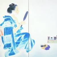 Hirota Tatsu\'s \"Face Powdering\" | &#169; KYOTO PREFECTURAL LIBRARY AND ARCHIVES