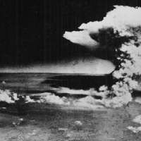 The plume of smoke about an hour and a half after the atomic bomb was detonated above Hiroshima, Japan, on Aug. 6, 1945. | AP PHOTO