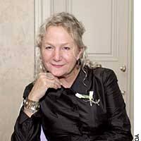 Fashion designer Agnes B. at an event held on Oct. 28 at the Takanawa Prince Hotel\'s Kihinkan to show her new collection and mark her company\'s new lease on life in Japan. | BLOOMBERG