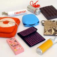 Some portable ashtrays (top) on sale at Japan Tobacco\'s Mobile Ashtray Museum. | YOSHIAKI MIURA PHOTOS