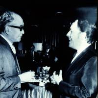 In on the joke: Richie with the great film director Akira Kurosawa | COURTESY DONALD RICHIE