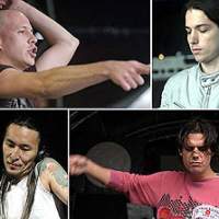 Clockwise from top left: Infected Mushroom\'s Duvdev and Erez, Dino and DJ Ami. | VISION QUEST PHOTOS