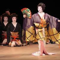 Class act: The renowned geisha Ikuko performing a dance called \"Kodakara Sanbasou.\" | CHIHO IUCHI
