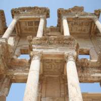 One of four statues &#8212; personifying wisdom, knowledge, destiny and intelligence &#8212; at the entrance to the Library of Celsus in Ephesus | HUGH PAXTON PHOTOS