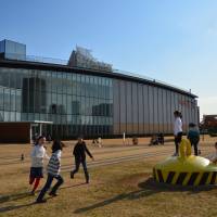 Fresh air vs. hot air: The Gas Science Museum from the outside (above) and the hot air balloon within (right). This is one museum where kids will have a blast