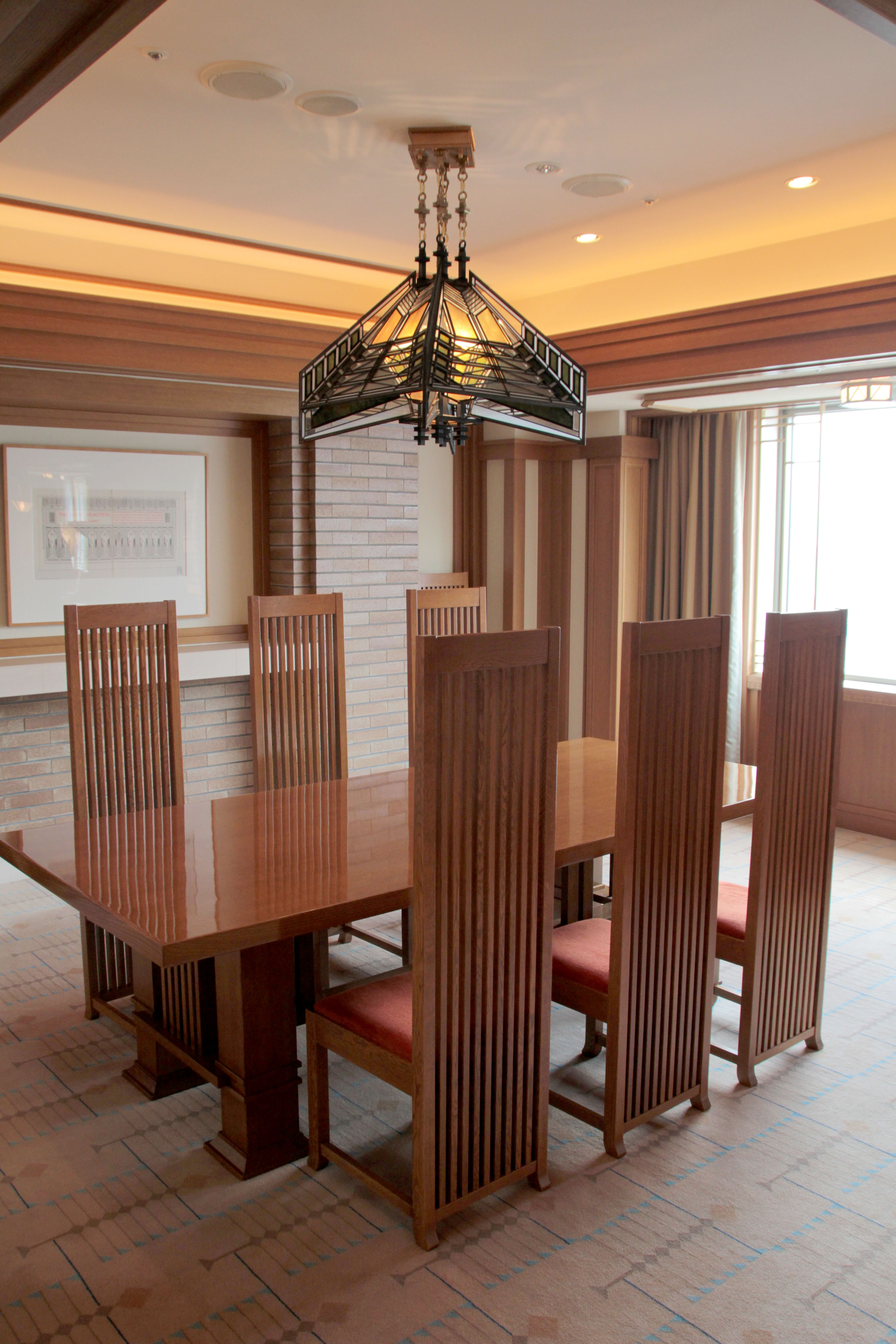 Suites Treats And Backstreets Of The Imperial Hotel Japan Times Making The Cut Robie Chairs And Allen Table By U S Architect Frank Lloyd Wright In