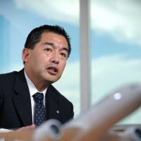Wheels up: Japan Airlines President Masaru Onishi is interviewed in Tokyo on Friday. | BLOOMBERG PHOTO