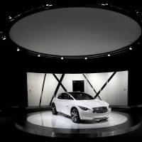 Trim lines: Nissan Motor Co.\'s Infiniti Etherea concept vehicle is displayed during the 2012 North American International Auto Show in Detroit in January. | BLOOMBERG