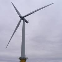 As the wind blows: A prototype floating wind turbine generator spins off the coast of Stavanger in Norway in April 2010. After years of delays, the first offshore wind farm in the United States should finally start producing electricity by 2015. With Americans living atop mountains of coal and reserves of petroleum and natural gas, it is little wonder there is resistance to financing a renewable but expensive energy resource that remains untapped. | AFP-JIJI