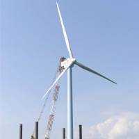 Let it blow: Japan\'s largest wind turbine, in the Pacific off Chiba Prefecture, began churning power Monday. | KYODO