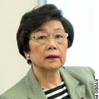 Social Democratic Party leader Takako Doi attends a meeting of party executives in Tokyo. | HIROSHI MATSUBARA PHOTO